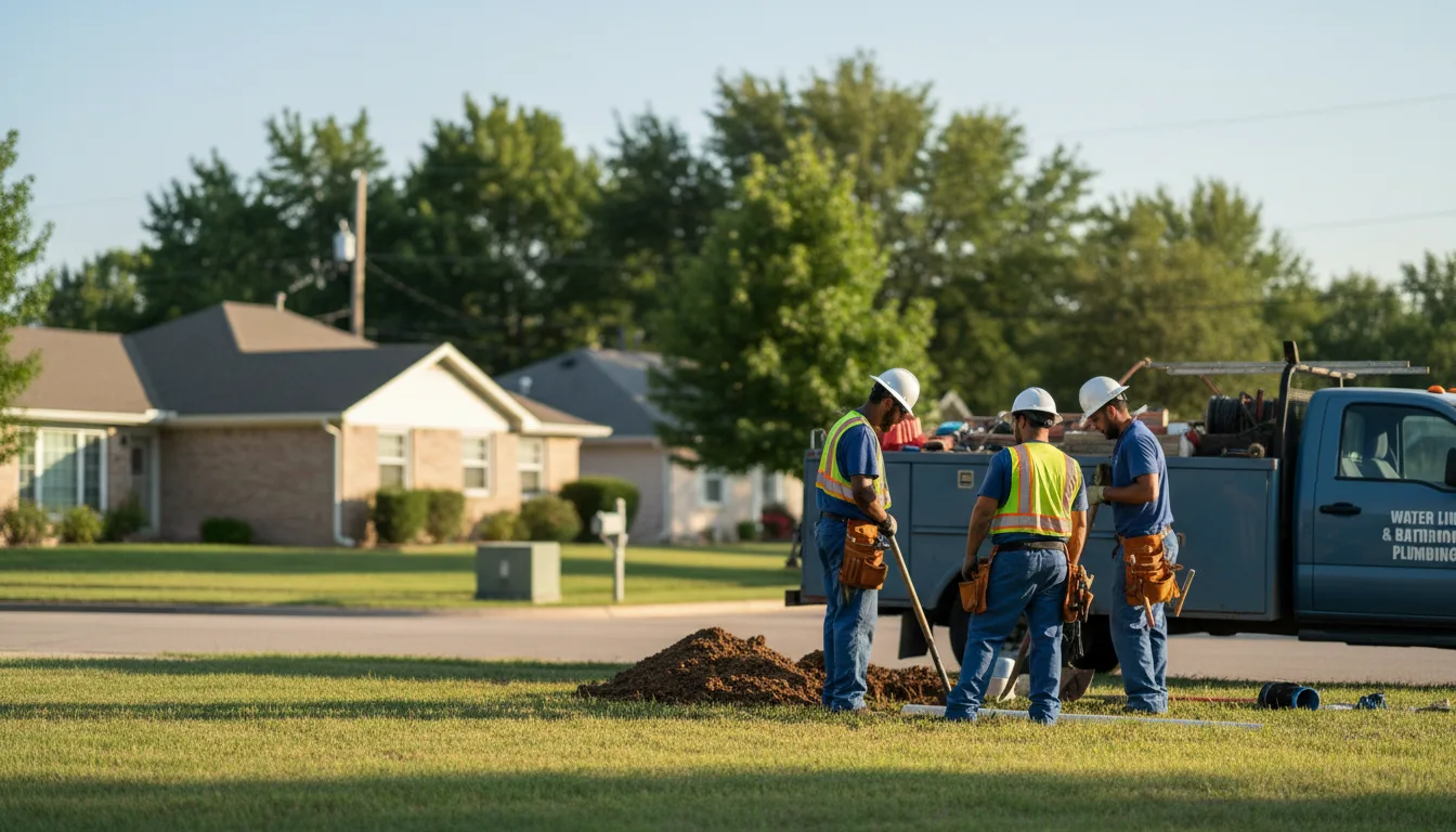 Residential water line and bathroom plumbing service in Lawrence, MS